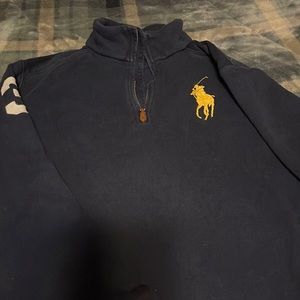 Navy blue polo sweatshirt